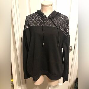 Bebe Sport Bandana Patterned Hoodie